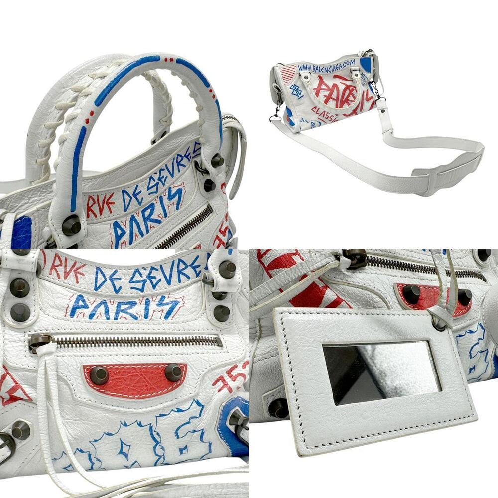 Balenciaga Classic City Leather Shoulder Bag White Multicolor - Picture 4 of 4